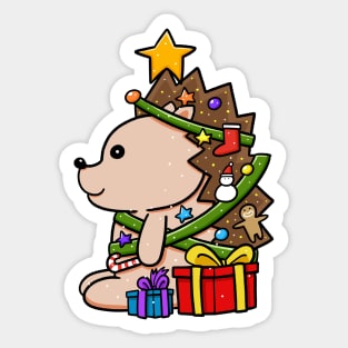 Hedgehog christmas tree Sticker